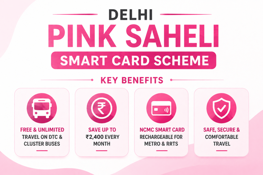 pink saheli bus smart card key benefits